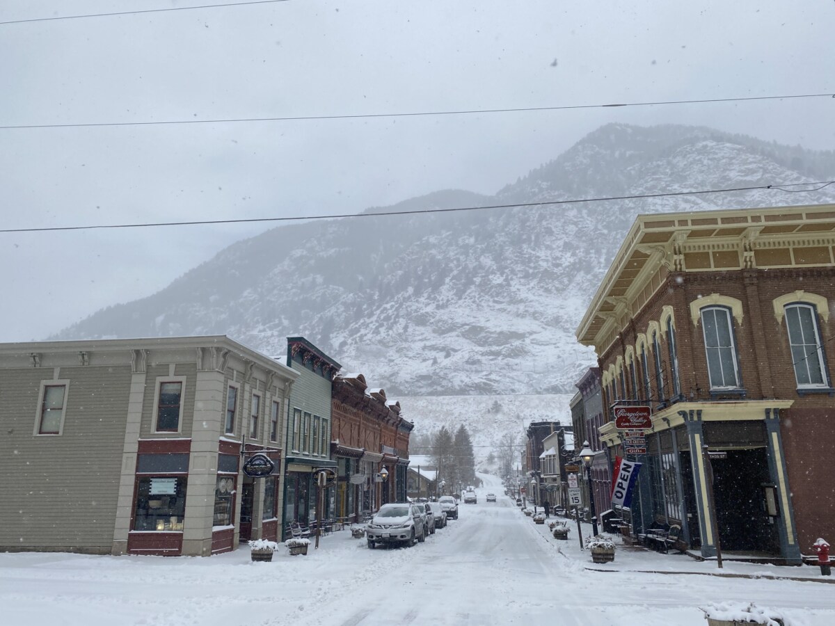 Georgetown Colorado Snow Flying